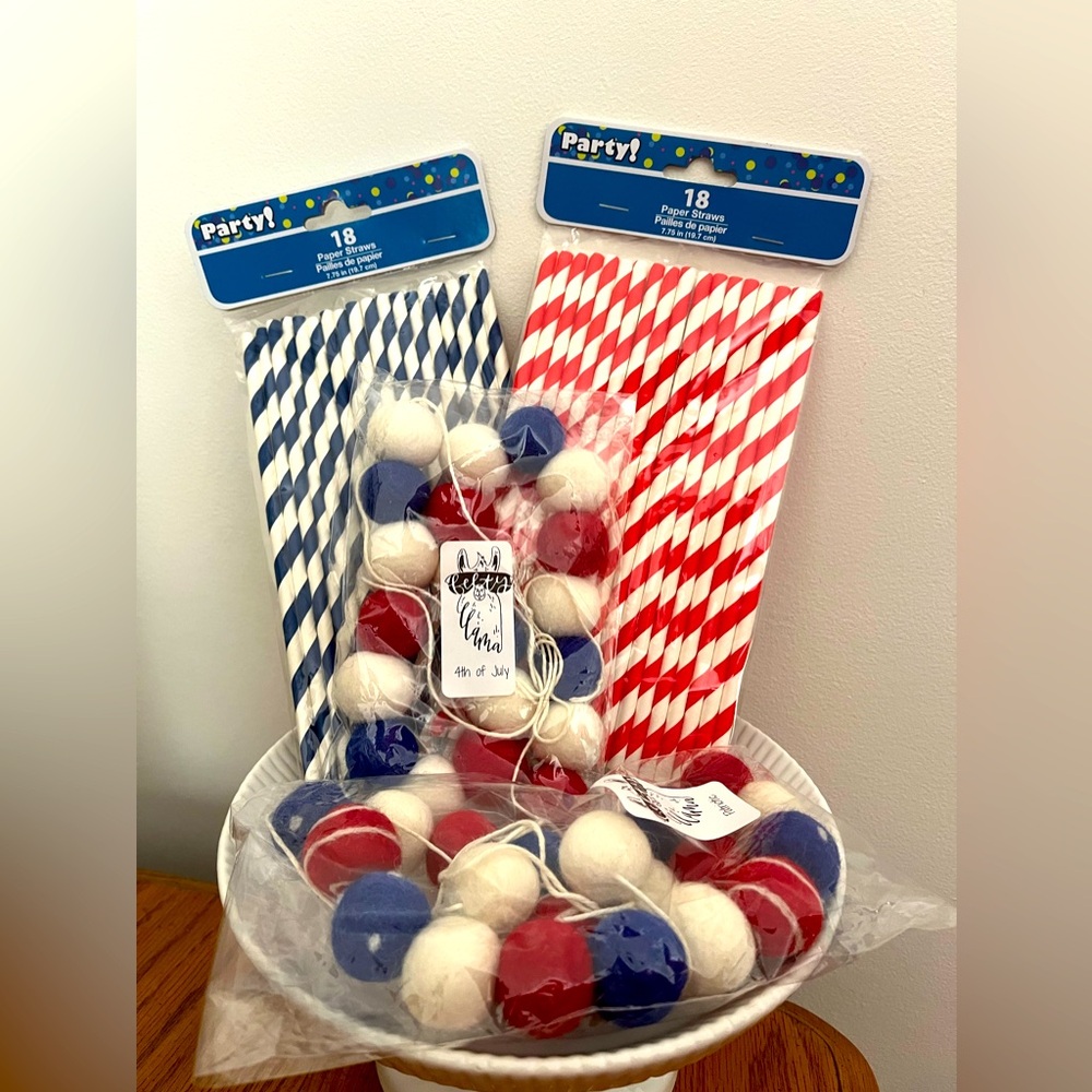 July 4th Decor Independence Day, decor red white & blue 4th of July Felt garland